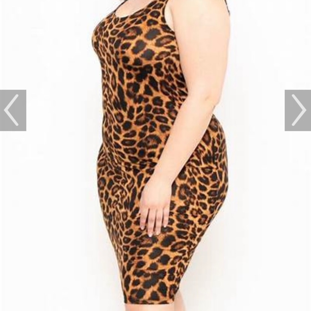 Curvy Sense Leopard Print Body con Dress Size 2X
